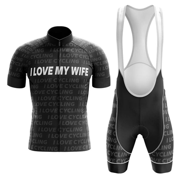 I Love My Wife Men's Cycling Jersey Set, Road Bike Cycling Kit for Men, Biking Outfit, Bicycle Suit, Team Racing Uniform