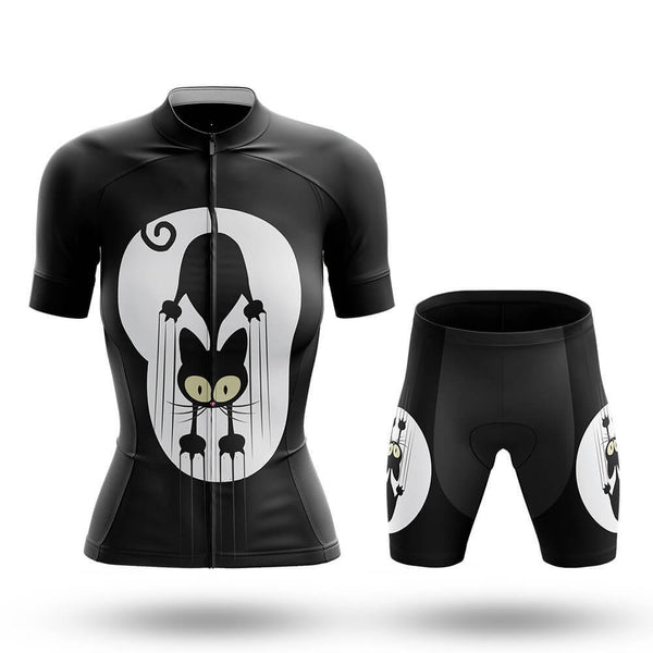 Black Cat Claw Women's Cycling Jersey Set, Road Bike Cycling Kit for Women, Biking Outfit, Bicycle Suit, Team Racing Uniform