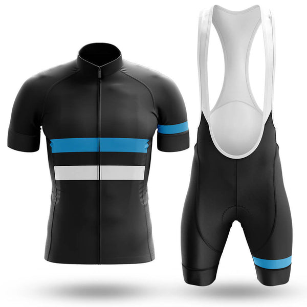 Blue White Lines Men's Cycling Jersey Set, Road Bike Cycling Kit for Men, Biking Outfit, Bicycle Suit, Team Racing Uniform