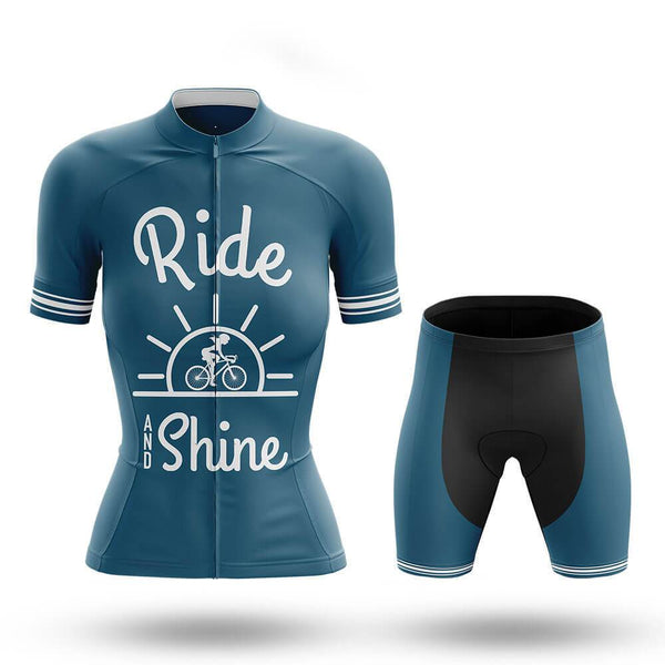 Ride And Shine Women's Cycling Jersey Set, Road Bike Cycling Kit for Women, Biking Outfit, Bicycle Suit, Team Racing Uniform