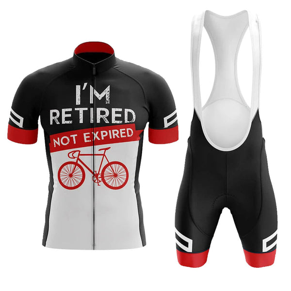 I'm Retired Not Expired Men's Cycling Jersey Set, Road Bike Cycling Kit for Men, Biking Outfit, Bicycle Suit, Team Racing Uniform