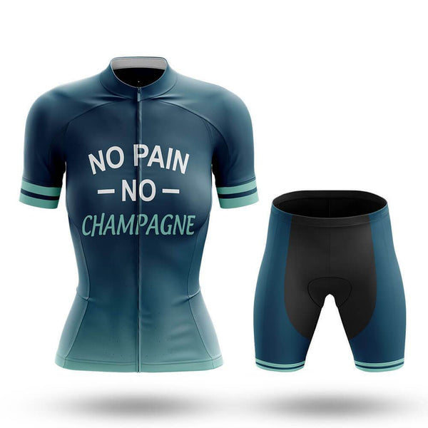 No Pain No Champagne Women's Cycling Jersey Set, Road Bike Cycling Kit for Women, Biking Outfit, Bicycle Suit, Team Racing Uniform