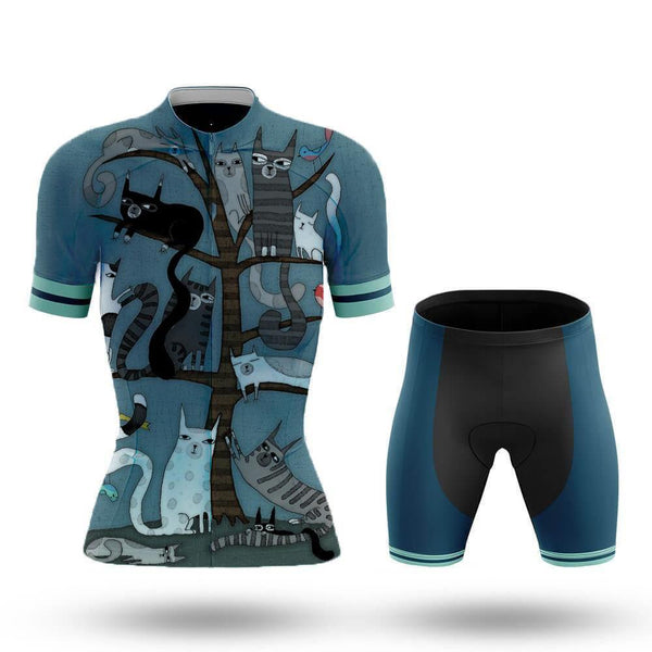 Cat Women's Cycling Jersey Set, Road Bike Cycling Kit for Women, Biking Outfit, Bicycle Suit, Team Racing Uniform