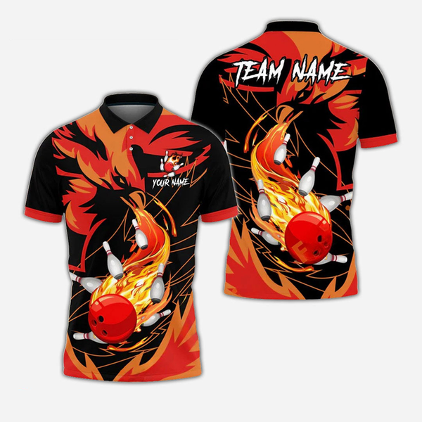 Bowling And Pins Phoenix Personalized Men Women Polo Shirt Custom Bowling Team Jersey