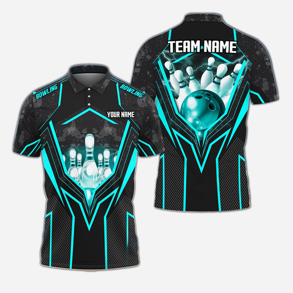 Bowling And Pins Personalized Men Women Polo Shirt Custom Bowling Team Jersey