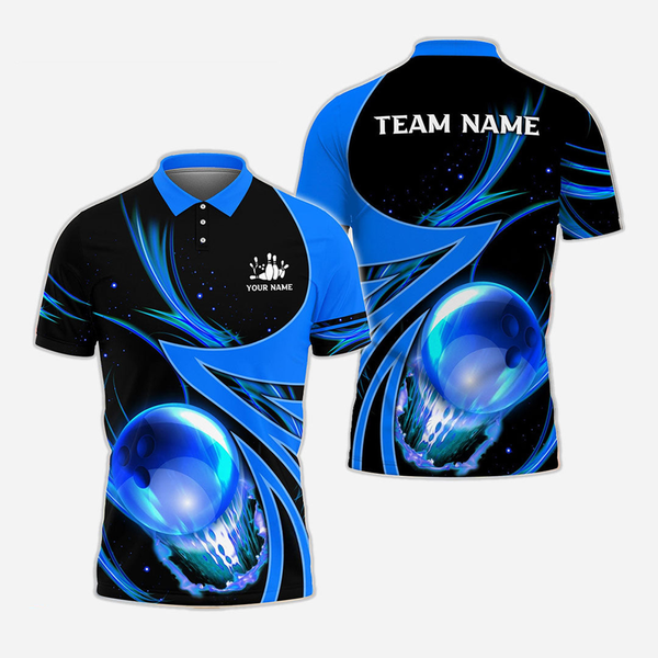 Bowling And Pins Personalized Men Women Polo Shirt Custom Bowling Team Jersey