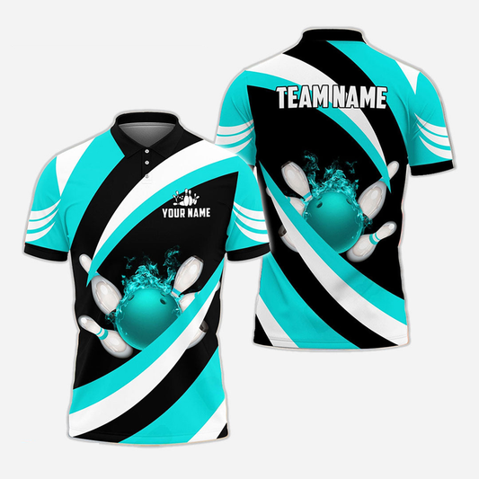 Bowling And Pins Personalized Men Women Polo Shirt Custom Bowling Team Jersey
