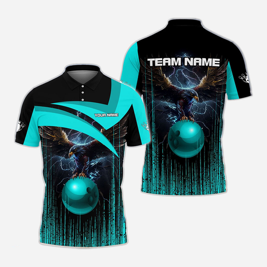 Bowling And Pins Raven Personalized Men Women Polo Shirt Custom Bowling Team Jersey