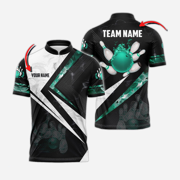 Bowling And Pins Personalized Men Women Polo Shirt Custom Bowling Team Jersey